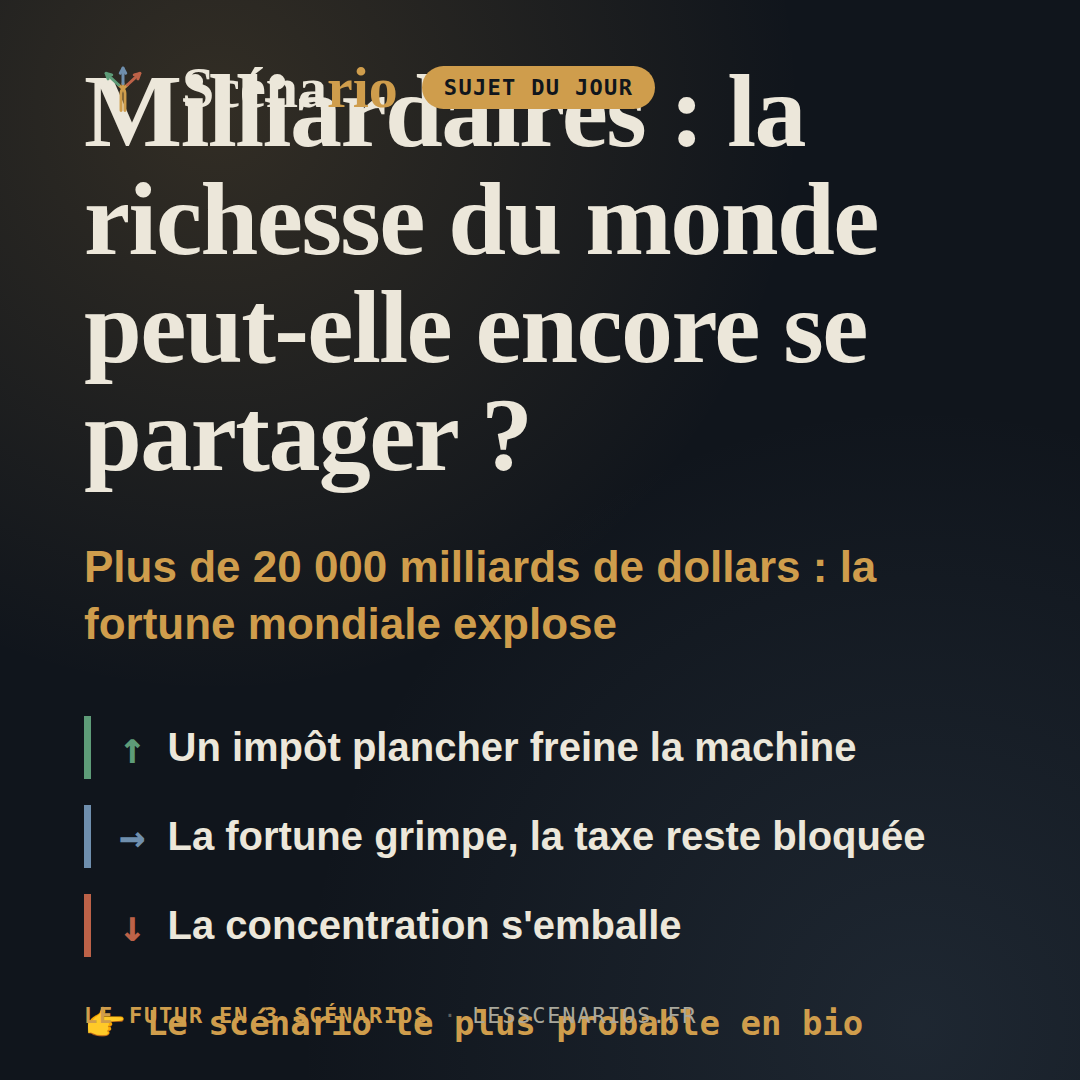Milliardaires : la richesse du monde peut-elle encore se partager ?