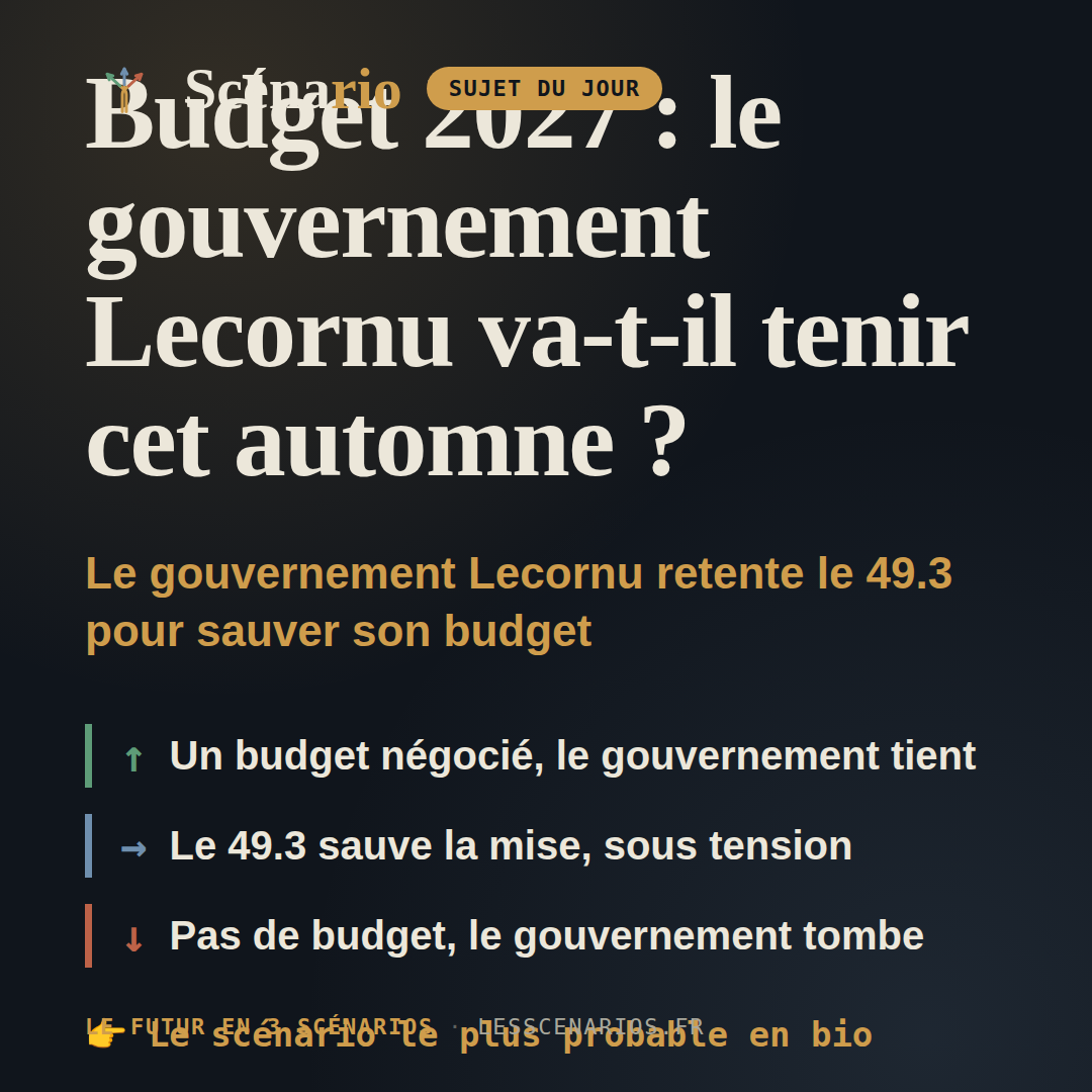 Budget 2027 : le gouvernement Lecornu va-t-il tenir cet automne ?